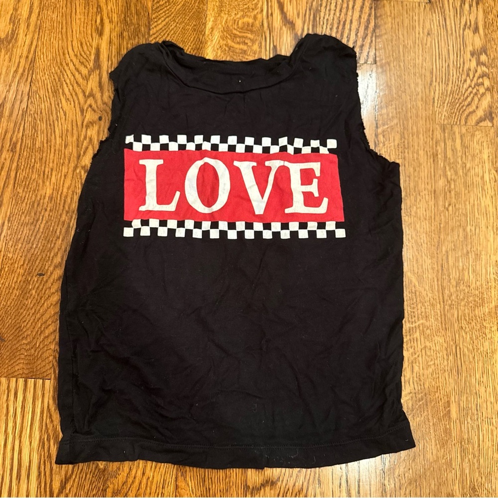 Flowers by Zoe Black and Red Love Tank Top Size 5